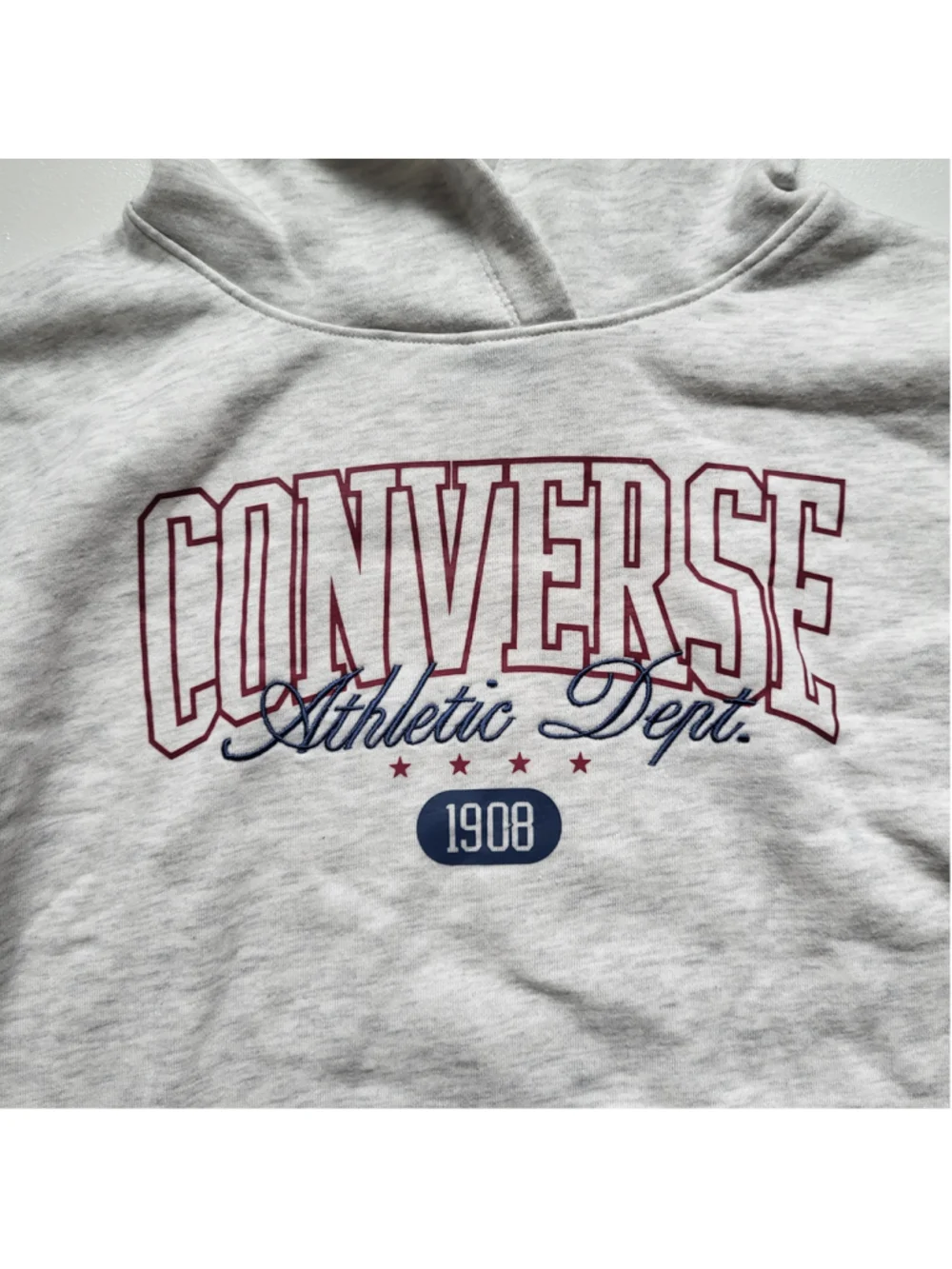 Girl's Converse Fleece-Lined Hoodie Sweatshirt–Gray Heather–Size M (10-11) - NWT